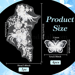 4Pcs Cotton Lace Clothing Patches&nbsp;PATC-FG0003-84