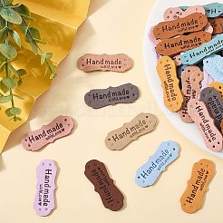 60Pcs 10 Colors Imitation Leather Label Tags&nbsp;DIY-CL0002-12