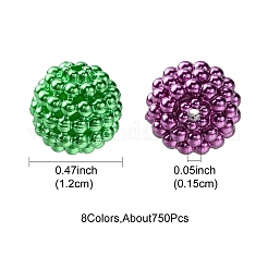 40Pcs 8 Colors Imitation Pearl Acrylic Beads&nbsp;OACR-FS0001-48