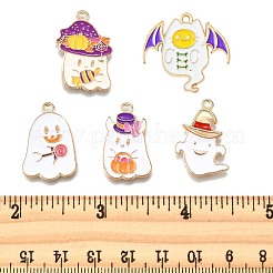 20Pcs 5 Styles Light Gold Tone Alloy Enamel Pendants&nbsp;ENAM-FP0003-16