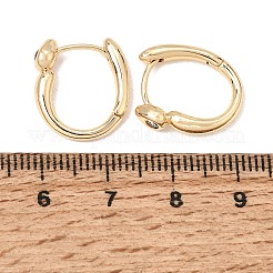 Brass Pave Clear Cubic Zirconia Hoop Earrings&nbsp;KK-CBACA55-02G