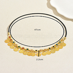 Middle Eastern Metal Rhinestone with Coin Pendant Tassel Headpiece for Women&nbsp;TK3586