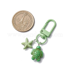 4Pcs Turtle & Starfish Synthetic Turquoise Pendant Decorations&nbsp;HJEW-JM04264