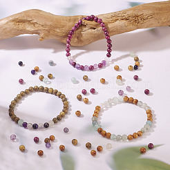 240Pcs 6 Styles Natural Fluorite Beads and Wood Beads&nbsp;G-KS0001-17