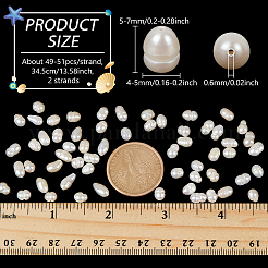 2 Strands Natural Cultured Freshwater Pearl Beads Strands&nbsp;PEAR-NB0002-56