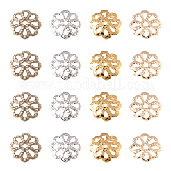 1600Pcs 4 Colors 8-Petal Iron Bead Caps&nbsp;IFIN-CJ0001-64