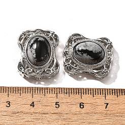 Natural Snowflake Obsidian Multi-Strand Links&nbsp;KK-M304-05P-14