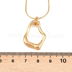 304 Stainless Steel Hollow Irregular Teardrop Pendant Round Snake Chain Necklaces for Women&nbsp;NJEW-G188-01G