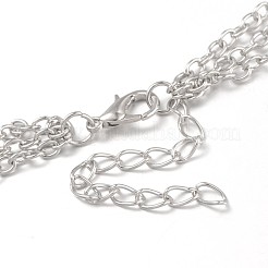Brass Rhinestone Three-Tiered Anklets&nbsp;AJEW-AN00074-01
