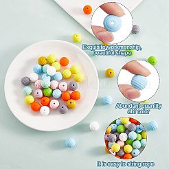 100Pcs Silicone Beads 15mm Honeycomb Silicone Bead Colorful Loose Spacer Beads Silicone Bead kit for DIY Bracelet Necklace Keychain Making Craft&nbsp;JX306A