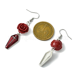 Synthetic Coral Dangle Earrings&nbsp;EJEW-JE06006