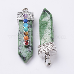 Natural Ruby in Zoisite with Synthetic & Natural Mixed Stone Chakra Big Pendants&nbsp;G-E415-A21