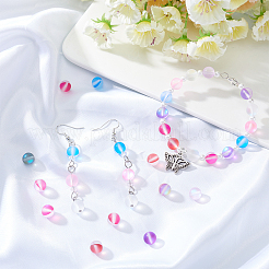 DIY Synthetic Moonstone Beads Stretch Bracelet Making Kits&nbsp;DIY-SC0012-83