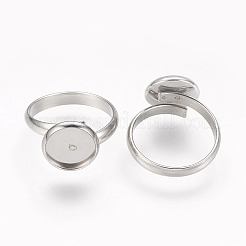 Tarnish Resistant Adjustable 304 Stainless Steel Finger Rings Components&nbsp;STAS-L193-P-10mm