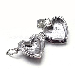 Enamel Heart Rack Plating Brass Prayer Box Pendants&nbsp;KK-L101-02B