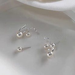 Alloy & Rhinestone & Imitation Pearl Stud Earrings for Women&nbsp;WG8F1A1-01