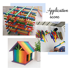 180Pcs 6 Colors Wood Craft Sticks&nbsp;WOOD-FH0002-51