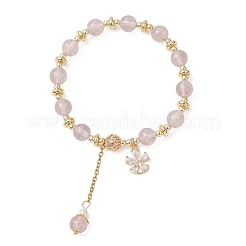 Natural Strawberry Quartz Round Beaded Bracelets for Women&nbsp;BJEW-JB13123-01