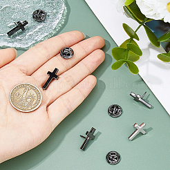 4Pcs Cross Brass Brooches&nbsp;JEWB-FH0001-69EB