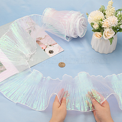 Polyester Gradient Pleated Lotus Leaf Lace Fabric&nbsp;DIY-WH0502-24A