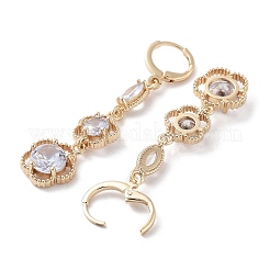 Rack Plating Golden Brass Dangle Leverback Earrings&nbsp;EJEW-A030-02D-G