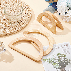 4Pcs 2 Styles D-shape Wooden Bag Handles&nbsp;FIND-WR0008-20
