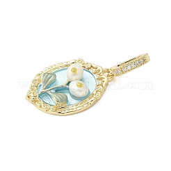 Brass Enamel Pendants&nbsp;KK-F886-03G-08
