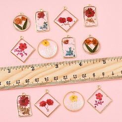 12Pcs 6 Styles Transparent Clear Epoxy Resin Pendants&nbsp;RESI-FS0001-88A