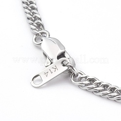 Non-Tarnish 304 Stainless Steel Diamond Cut Cuban Link Chain Necklaces&nbsp;NJEW-JN03368-03