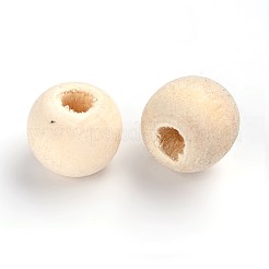 Natural Unfinished Wood Beads&nbsp;WOOD-R196-10mm-LF