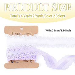 4 Yards 2 Colors Polyester Lace Trim&nbsp;OCOR-TADJ0001-02A