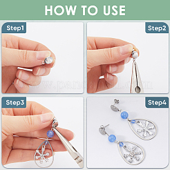 60Pcs 3 Styles 304 Stainless Steel Stud Earring Findings&nbsp;STAS-SP0001-58