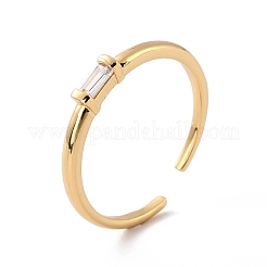 Rectangle Cubic Zirconia Cuff Ring for Her&nbsp;RJEW-C017-07G-RS