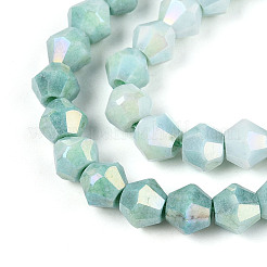 Anti-Tarnish Electroplate Bicone Glass Beads Strands&nbsp;EGLA-T021-6mm-16-07