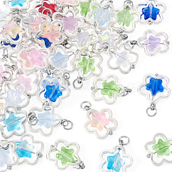 50Pcs Alloy & Glass Pendants&nbsp;PALLOY-TAC0239