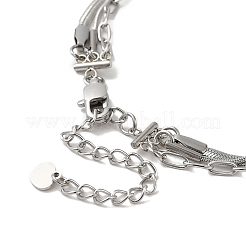 Stainless Steel Chains Three Layers Necklaces&nbsp;NJEW-D054-01A-01P