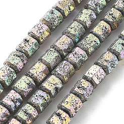 Electroplated Natural Lava Rock Beads Strands&nbsp;G-A251-A01-01F