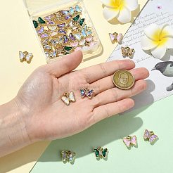32Pcs 8 Colors Alloy Rhinestone Pendants&nbsp;FIND-CJ0005-13