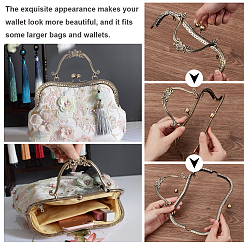 2Pcs 2 Colors Iron Flower Kiss Lock Purse Frame Handle&nbsp;AJEW-BBC0002-38A