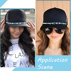 6Pcs 6 Styles Synthetic Turquoise Beads Baseball Cap Chain&nbsp;HJEW-SC0002-33