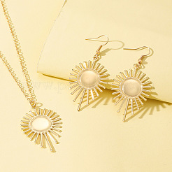 Sun Alloy Pendant Necklace & Dangle Earring Sets&nbsp;FS-WGBD582-01