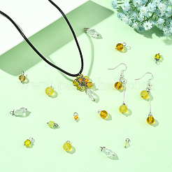120Pcs 8 Style Glass Pendants&nbsp;PALLOY-SW00078