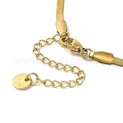 304 Stainless Steel Crystal Rhinestone Flat Snake Chain Bowknot Pendant Necklaces for Women&nbsp;NJEW-K383-03G