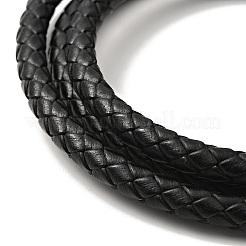 Leather Braided Three Loops Wrap Bracelet with 304 Stainless Steel Clasp for Men Women&nbsp;BJEW-C021-18-P