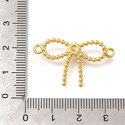 Rack Plating Brass Pave Clear Cubic Zirconia Bowknot Connector Charms&nbsp;LS-KK-I716-29G