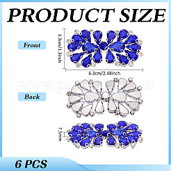 6Pcs Flower Glass Rhinestone Cabochons&nbsp;DIY-FG0010-18C