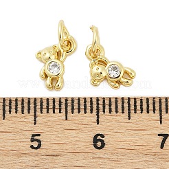Brass Micro Pave Clear Cubic Zirconia Pendants&nbsp;KK-L235-02G