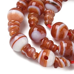 Natural Banded Agate 3-Hole Guru Bead Strands&nbsp;G-K149-57