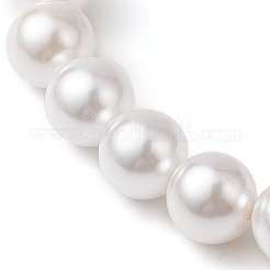 8mm Round Shell Pearl Beaded Stretch Bracelets&nbsp;BJEW-JB10712