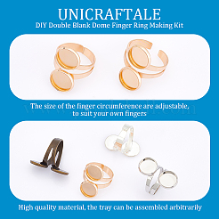 DIY Double Blank Dome Finger Ring Making Kit&nbsp;DIY-UN0004-25B